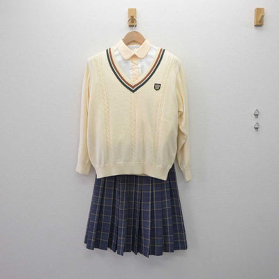 【中古】宮崎県 宮崎日本大学 中学校・高等学校 女子制服 4点 (ブレザー・ニット・シャツ・スカート) sf063895