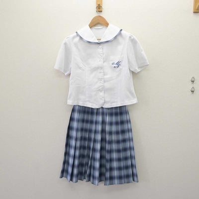 【中古】宮崎県 宮崎日本大学 中学校・高等学校 女子制服 2点 (シャツ・スカート) sf063897