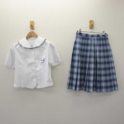 【中古】宮崎県 宮崎日本大学 中学校・高等学校 女子制服 2点 (シャツ・スカート) sf063897