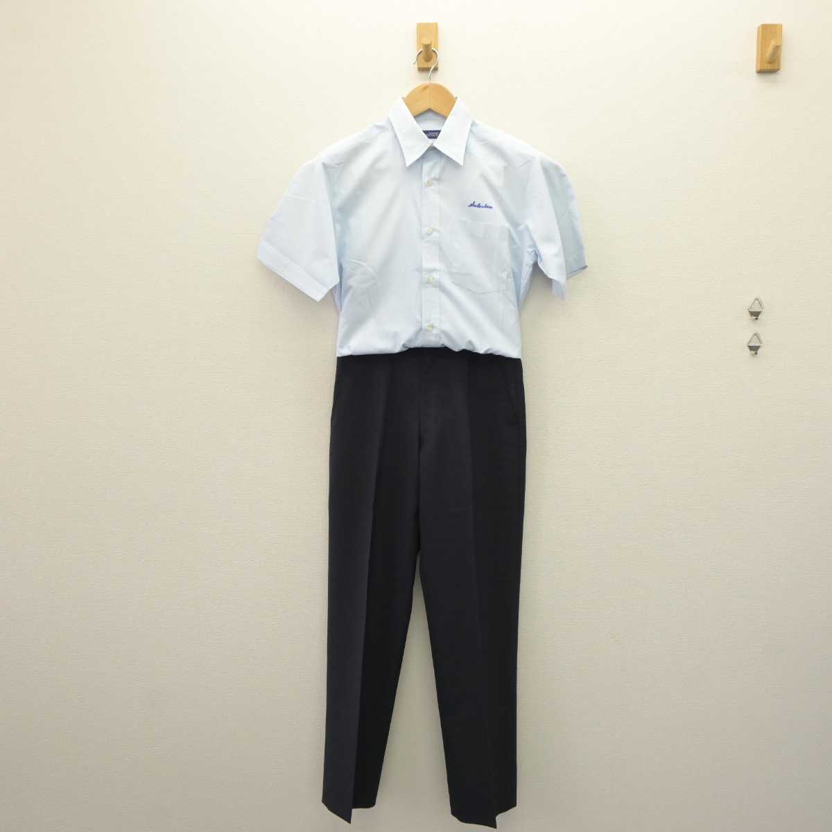 【中古】宮崎県 日向学院中学校・高等学校 男子制服 3点 (シャツ・ズボン) sf063903