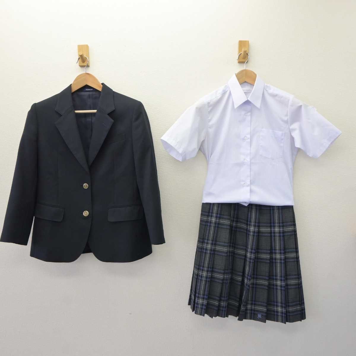 【中古】東京都 芦花中学校 女子制服 4点 (ブレザー・シャツ・シャツ・スカート) sf063915