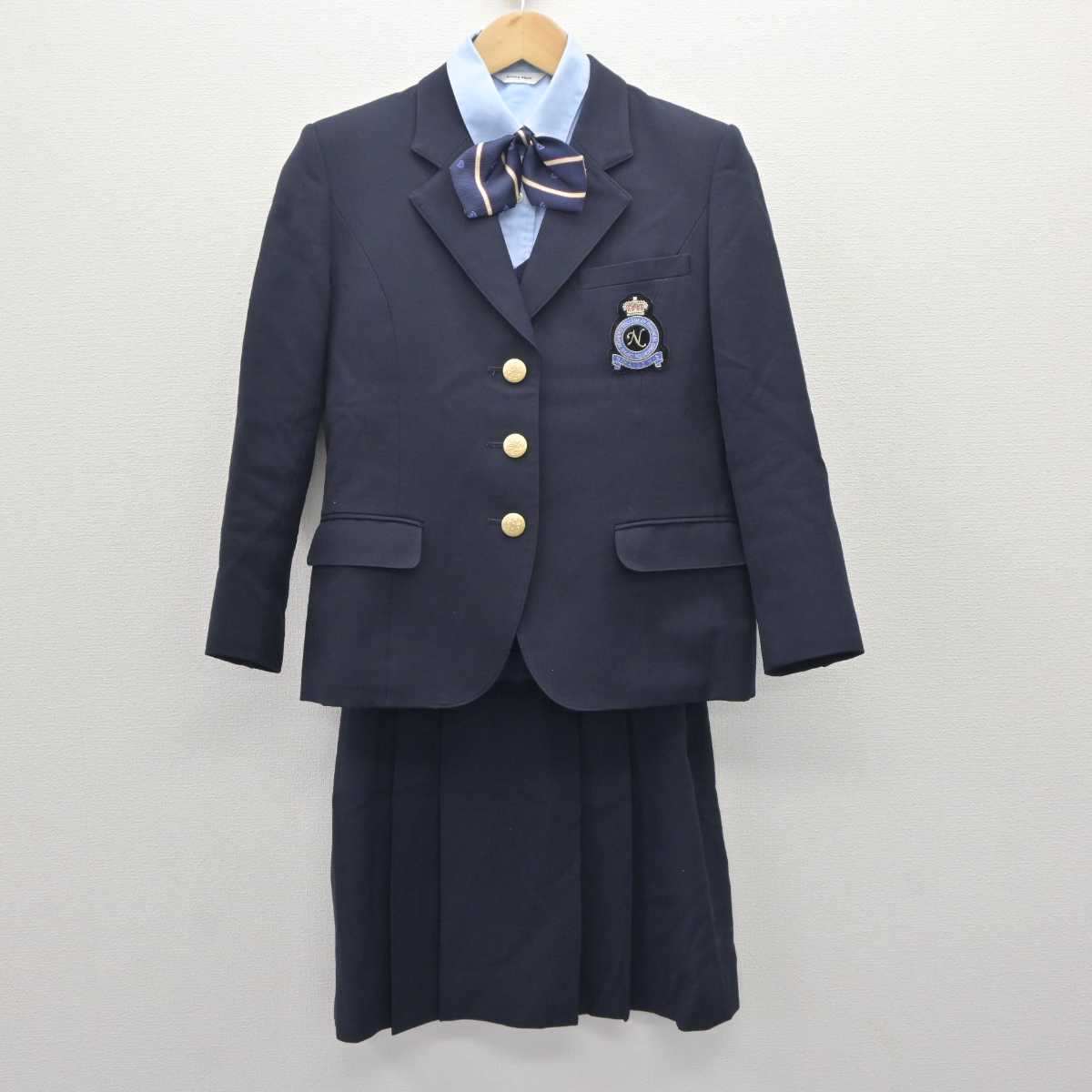 【中古】東京都 日本女子体育大学附属二階堂高等学校 女子制服 5点 (ブレザー・ニット・シャツ・スカート) sf063930