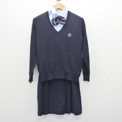 【中古】東京都 日本女子体育大学附属二階堂高等学校 女子制服 5点 (ブレザー・ニット・シャツ・スカート) sf063930