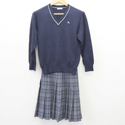 【中古】東京都 深川第八中学校 女子制服 2点 (ニット・スカート) sf063942