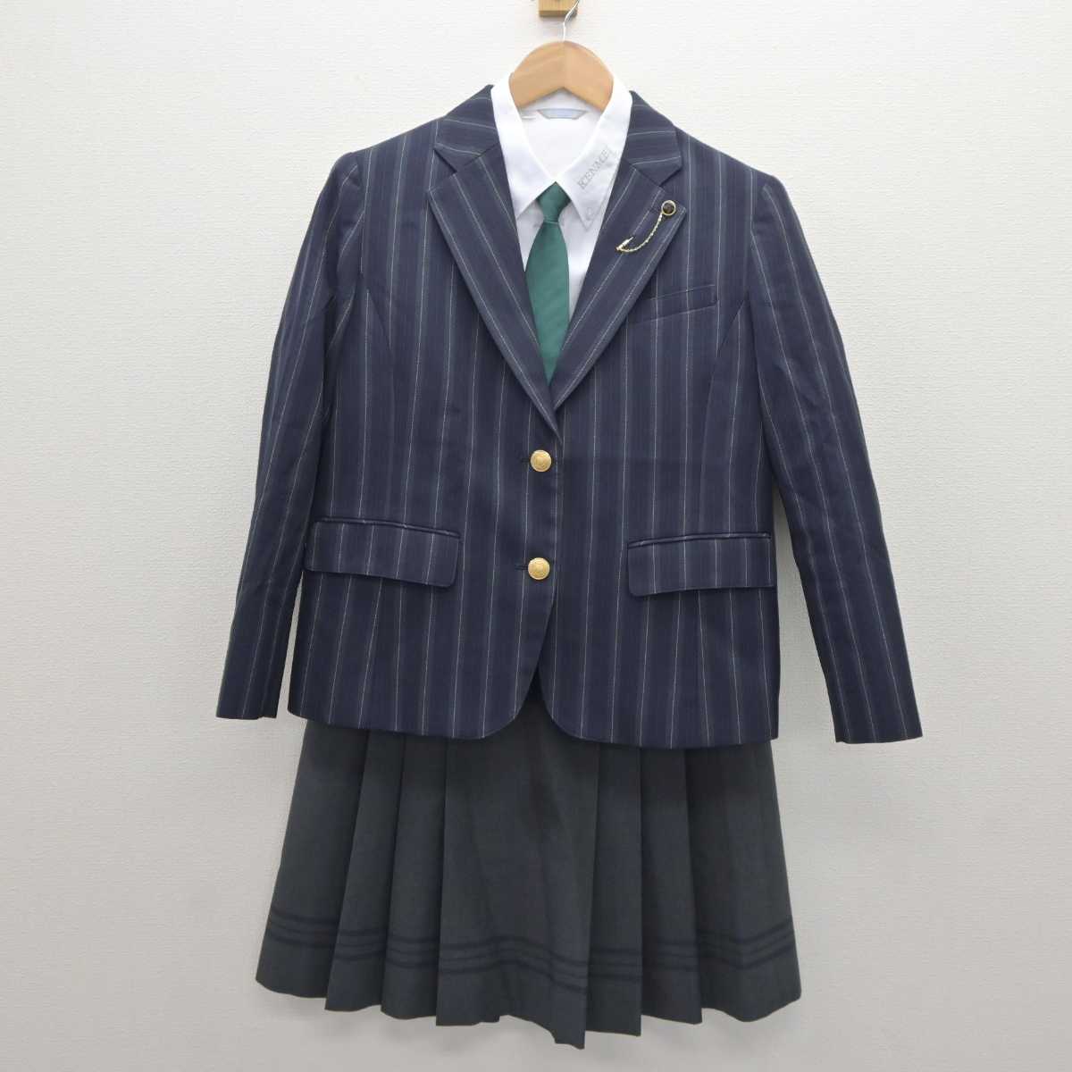 【中古】大阪府 賢明学院高等学校 女子制服 5点 (ブレザー・シャツ・スカート) sf063967