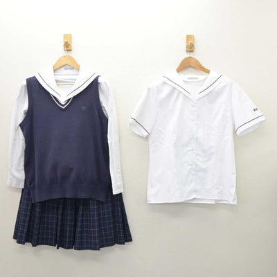 【中古】大阪府 賢明学院高等学校 女子制服 4点 (ニットベスト・セーラー服・セーラー服・スカート) sf063968