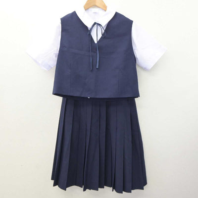 【中古】埼玉県 平野中学校 女子制服 4点 (ベスト・シャツ・スカート) sf063985