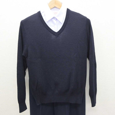 【中古】兵庫県 宝梅中学校 女子制服 3点 (ニット・シャツ・ズボン) sf063997