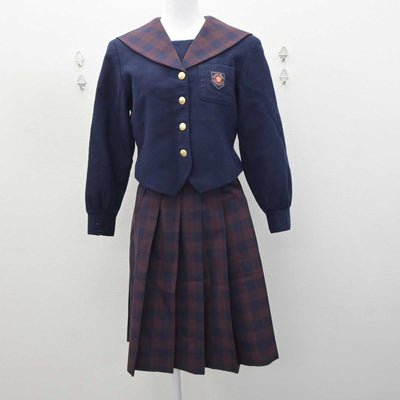 【中古】岡山県 就実中学校 女子制服 3点 (セーラー服・スカート) sf064001