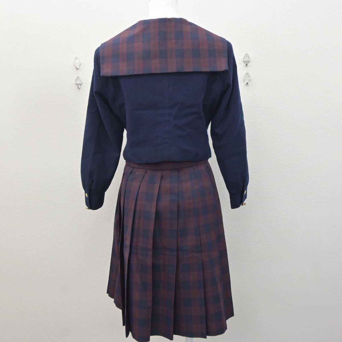 【中古】岡山県 就実中学校 女子制服 3点 (セーラー服・スカート) sf064001