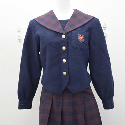 【中古】岡山県 就実中学校 女子制服 3点 (セーラー服・スカート) sf064001