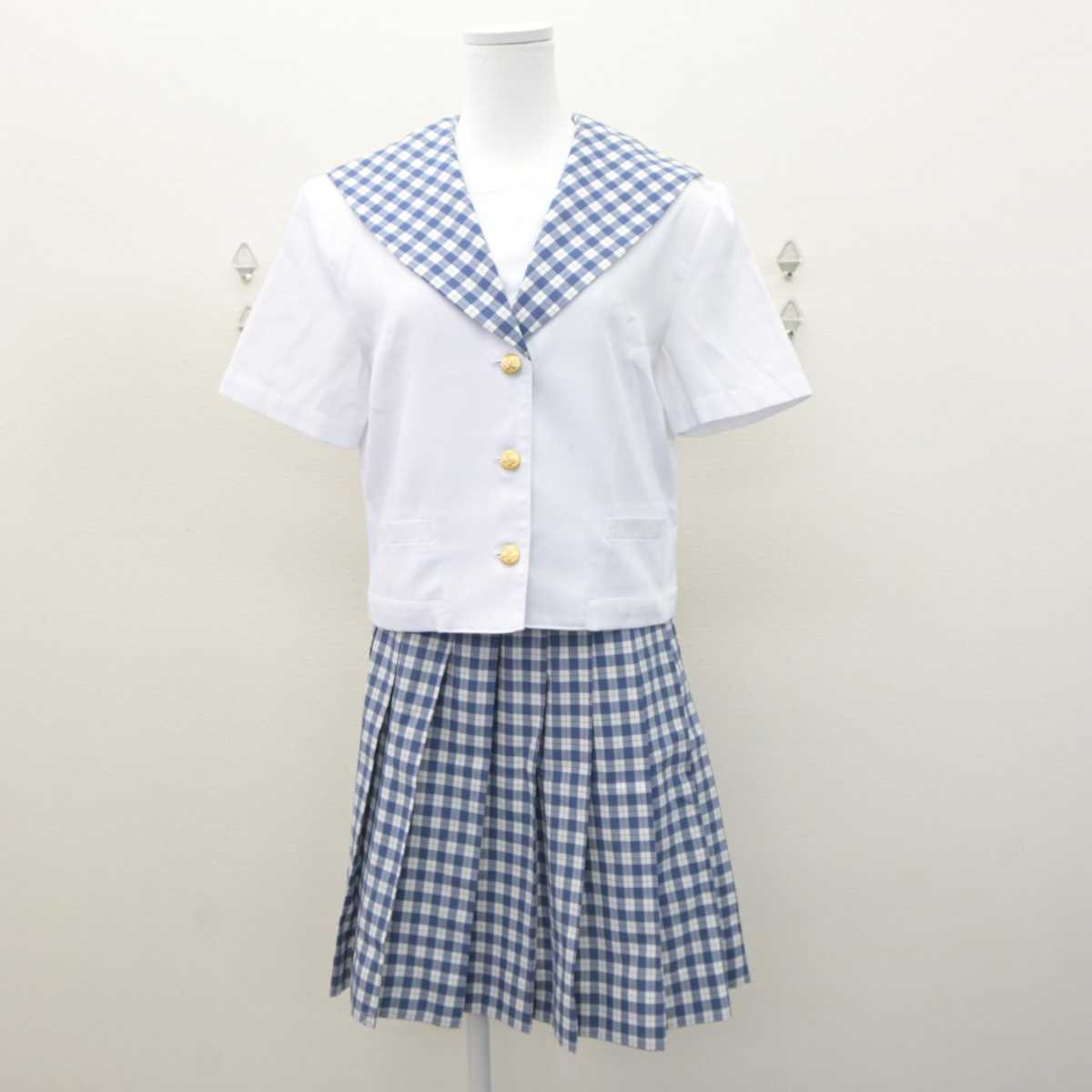 【中古】岡山県 就実中学校 女子制服 2点 (セーラー服・スカート) sf064002