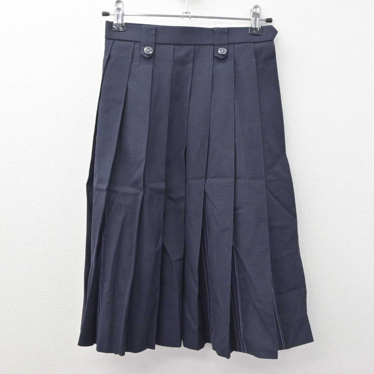 【中古】奈良県 育英西中学校・高等学校 女子制服 3点 (ニットベスト・シャツ・スカート) sf064008