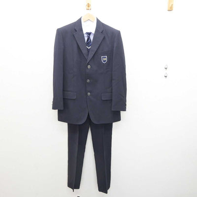 【中古】兵庫県 芦屋学園高等学校 男子制服 5点 (ブレザー・ニット・シャツ・ズボン) sf064010