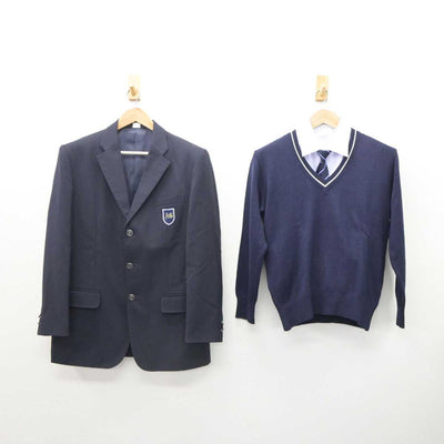 【中古】兵庫県 芦屋学園高等学校 男子制服 5点 (ブレザー・ニット・シャツ・ズボン) sf064010