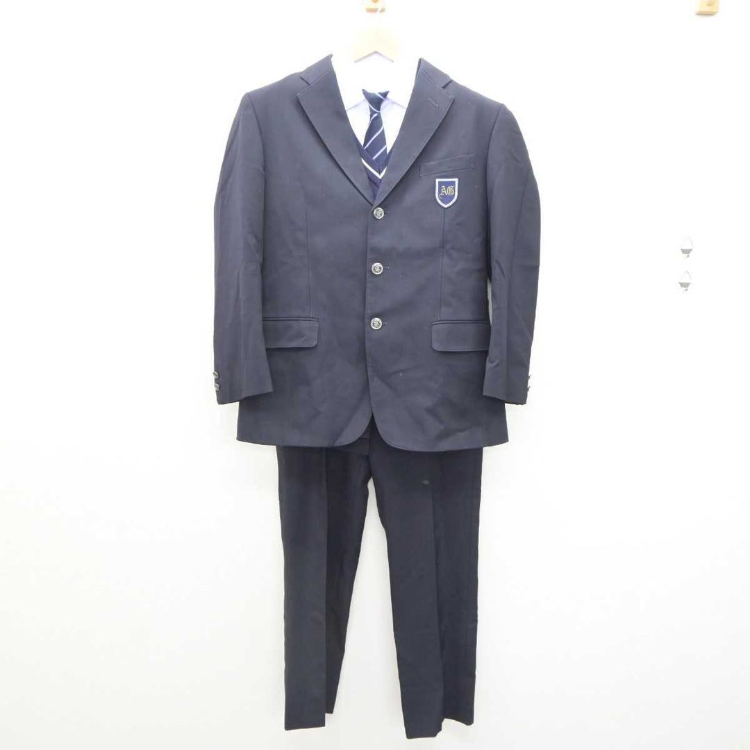 中古】兵庫県 芦屋学園高等学校 男子制服 5点 (ブレザー・ニット