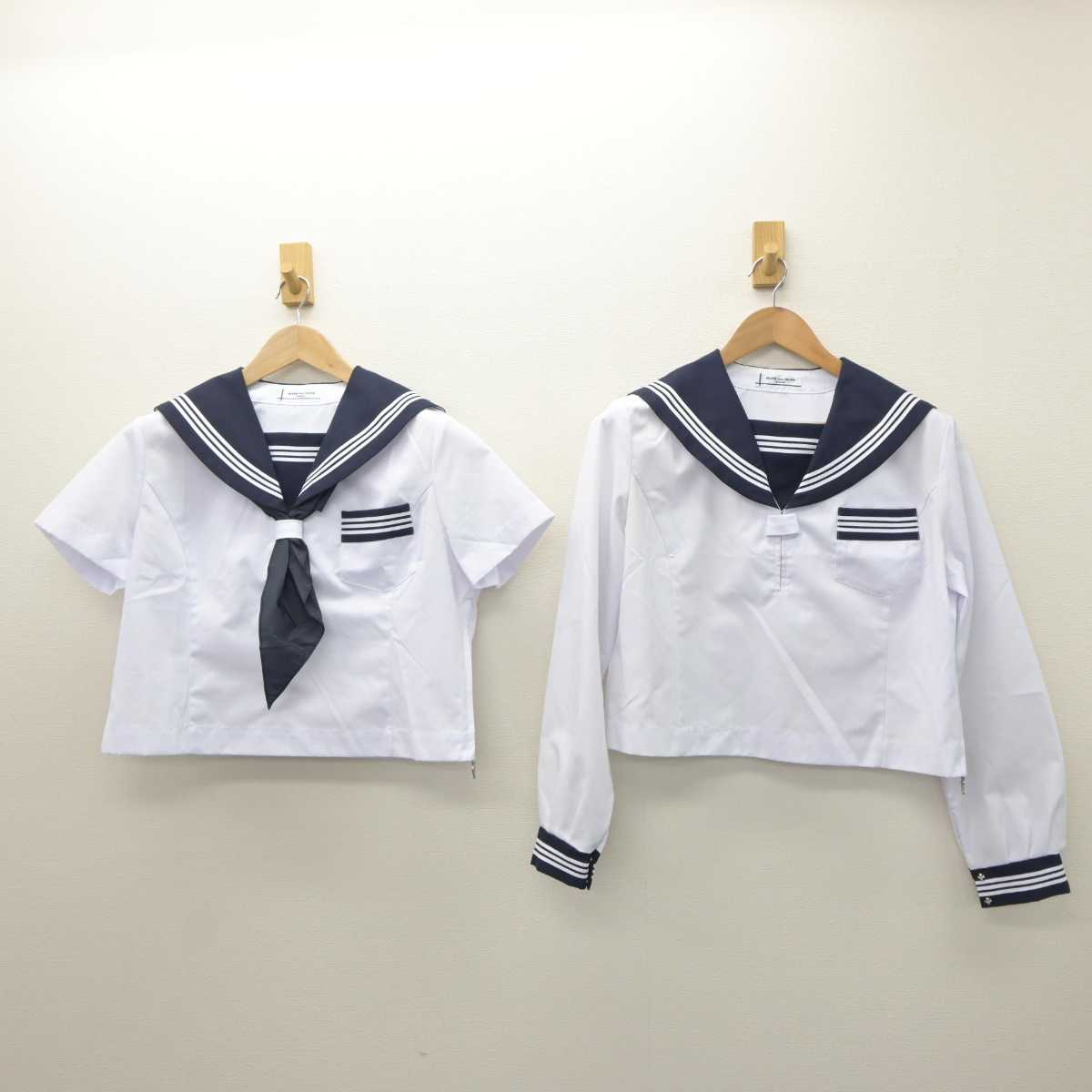 【中古】北海道 銭函中学校 女子制服 4点 (セーラー服・スカート) sf064031