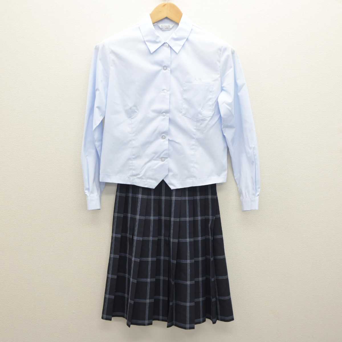 【中古】熊本県 文徳高等学校 女子制服 2点 (シャツ・スカート) sf064036