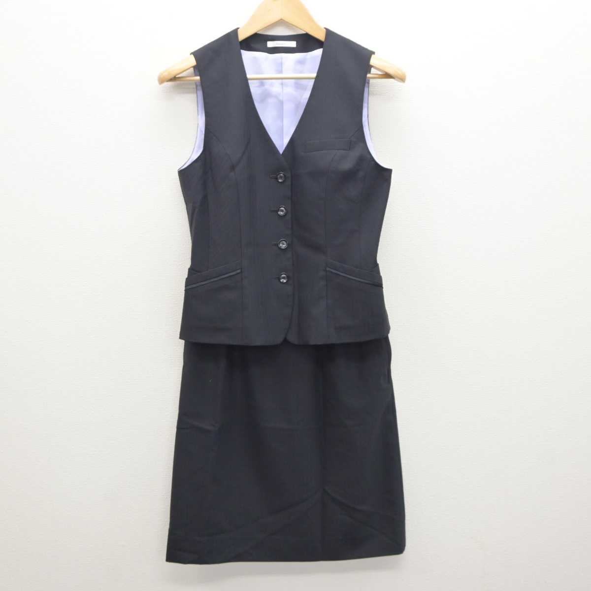 【中古】 事務服 女子制服 3点 (ジャケット・ベスト・スカート) sf064045