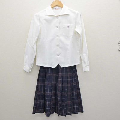 【中古】福井県 敦賀気比付属中学校 女子制服 2点 (ブラウス・スカート) sf064056