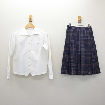 【中古】福井県 敦賀気比付属中学校 女子制服 2点 (ブラウス・スカート) sf064056