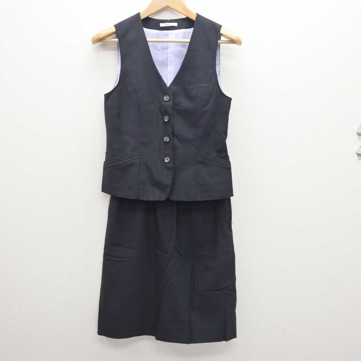 【中古】 事務服 女子制服 3点 (ジャケット・ベスト・スカート) sf064064