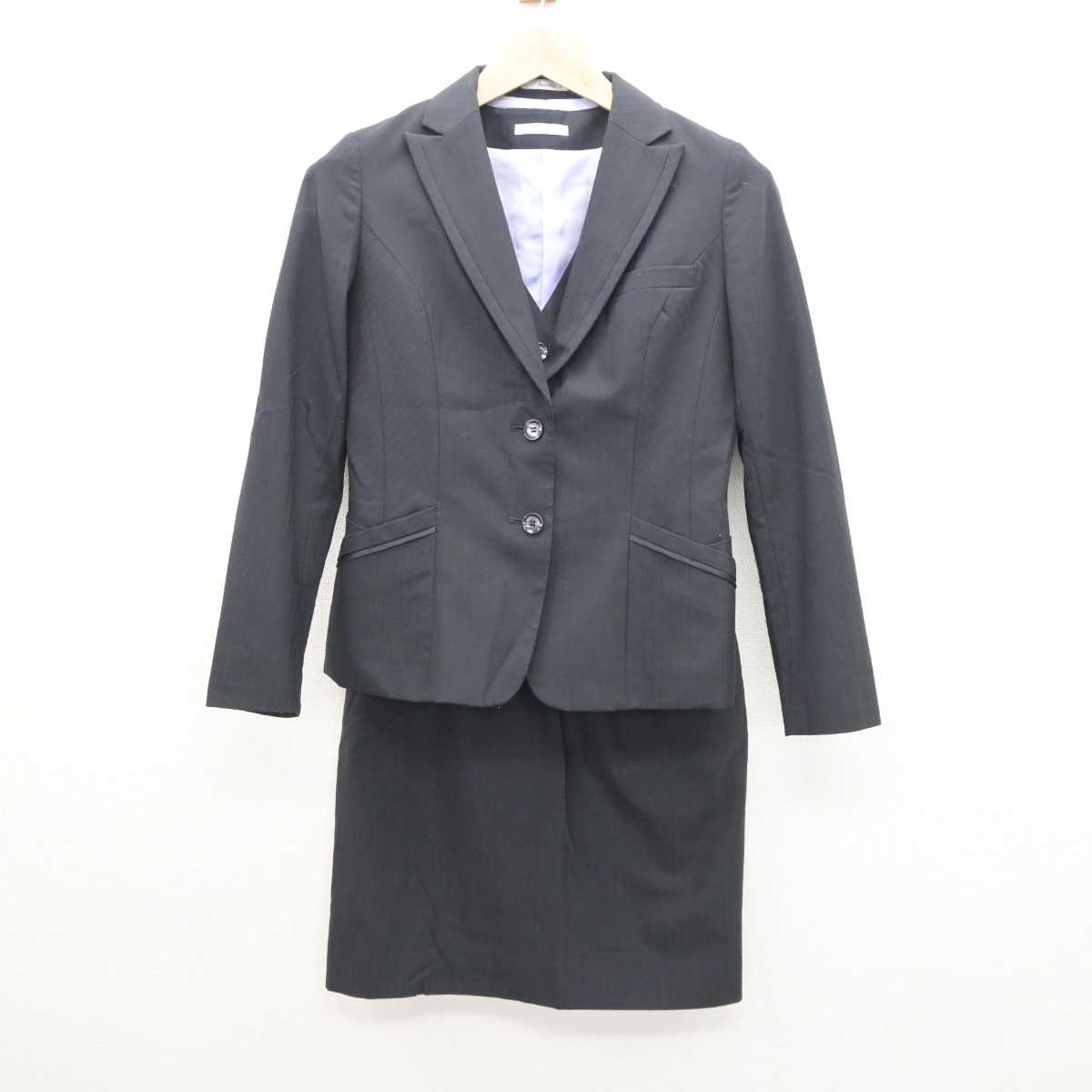 【中古】 事務服 女子制服 3点 (ジャケット・ベスト・スカート) sf064065