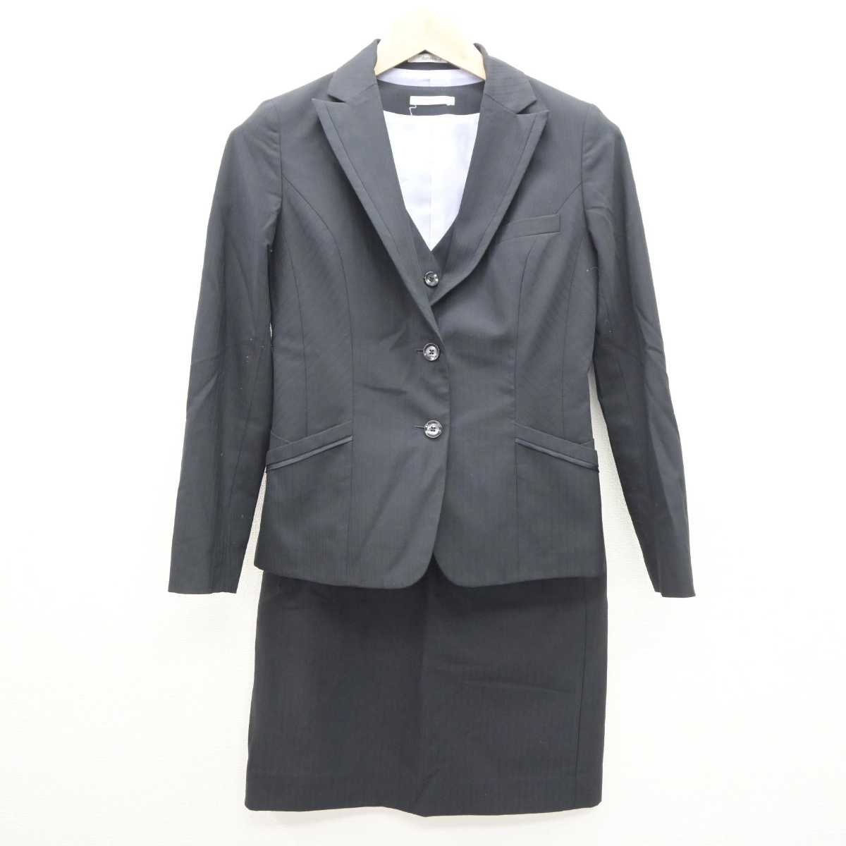 【中古】 事務服 女子制服 3点 (ジャケット・ベスト・スカート) sf064066