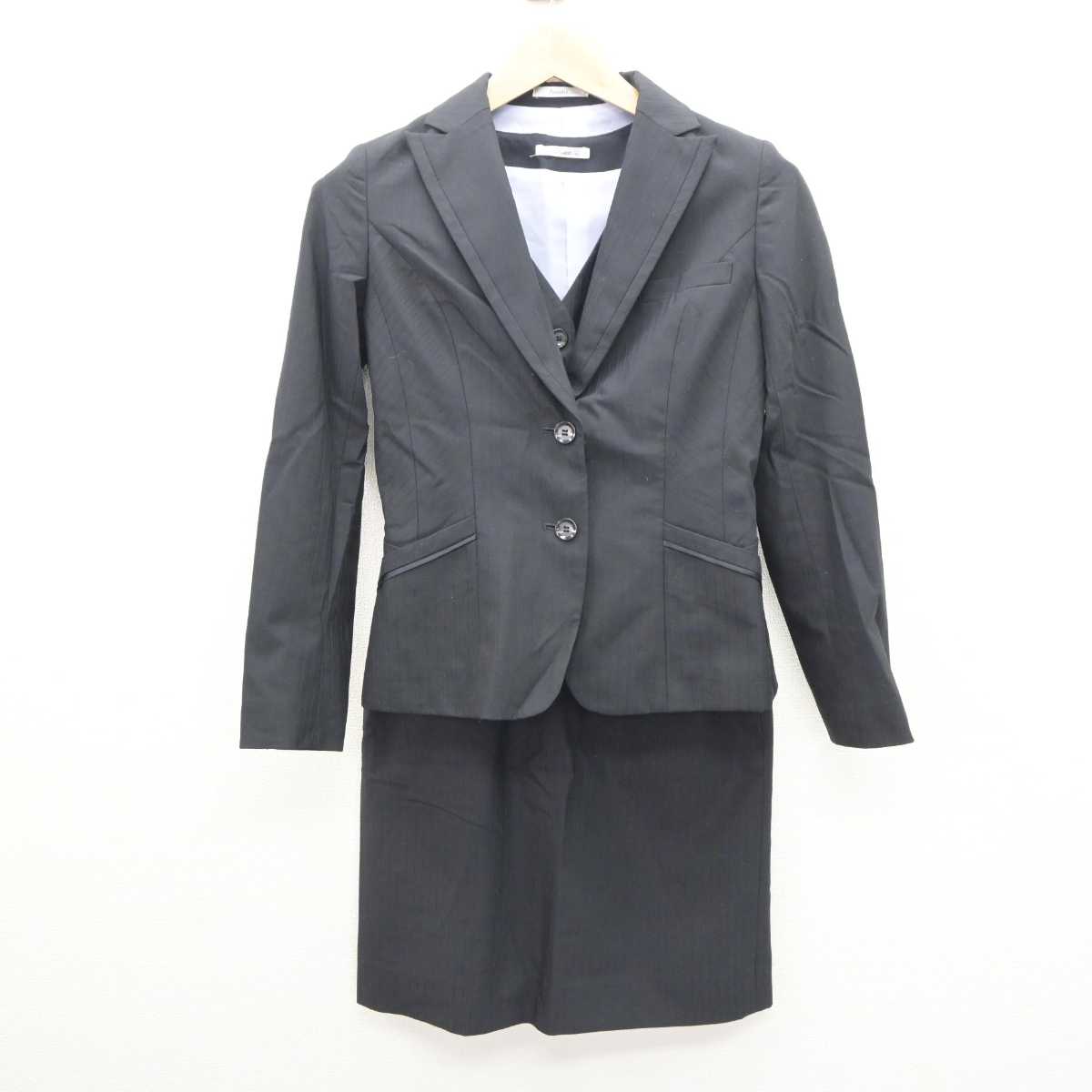 【中古】 事務服 女子制服 3点 (ジャケット・ベスト・スカート) sf064069