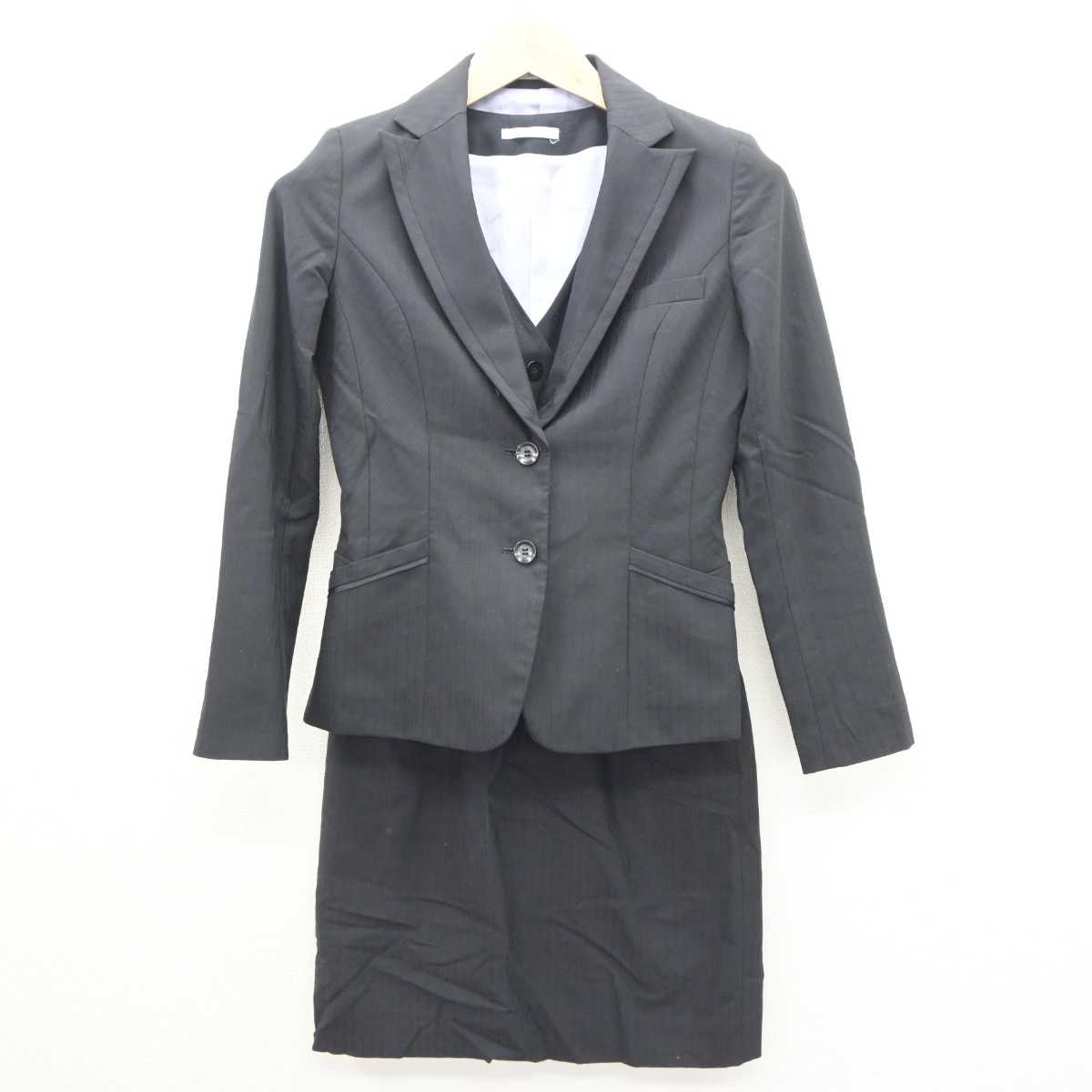 【中古】 事務服 女子制服 3点 (ジャケット・ベスト・スカート) sf064070