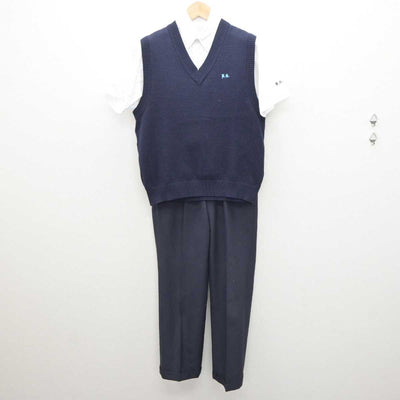 【中古】富山県 片山学園中学校・高等学校 男子制服 3点 (ニットベスト・シャツ・ズボン) sf064090