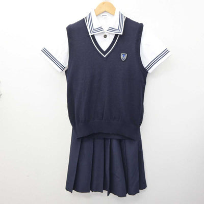 【中古】東京都 日本大学第三中学校・高等学校 女子制服 3点 (ニットベスト・シャツ・スカート) sf064101