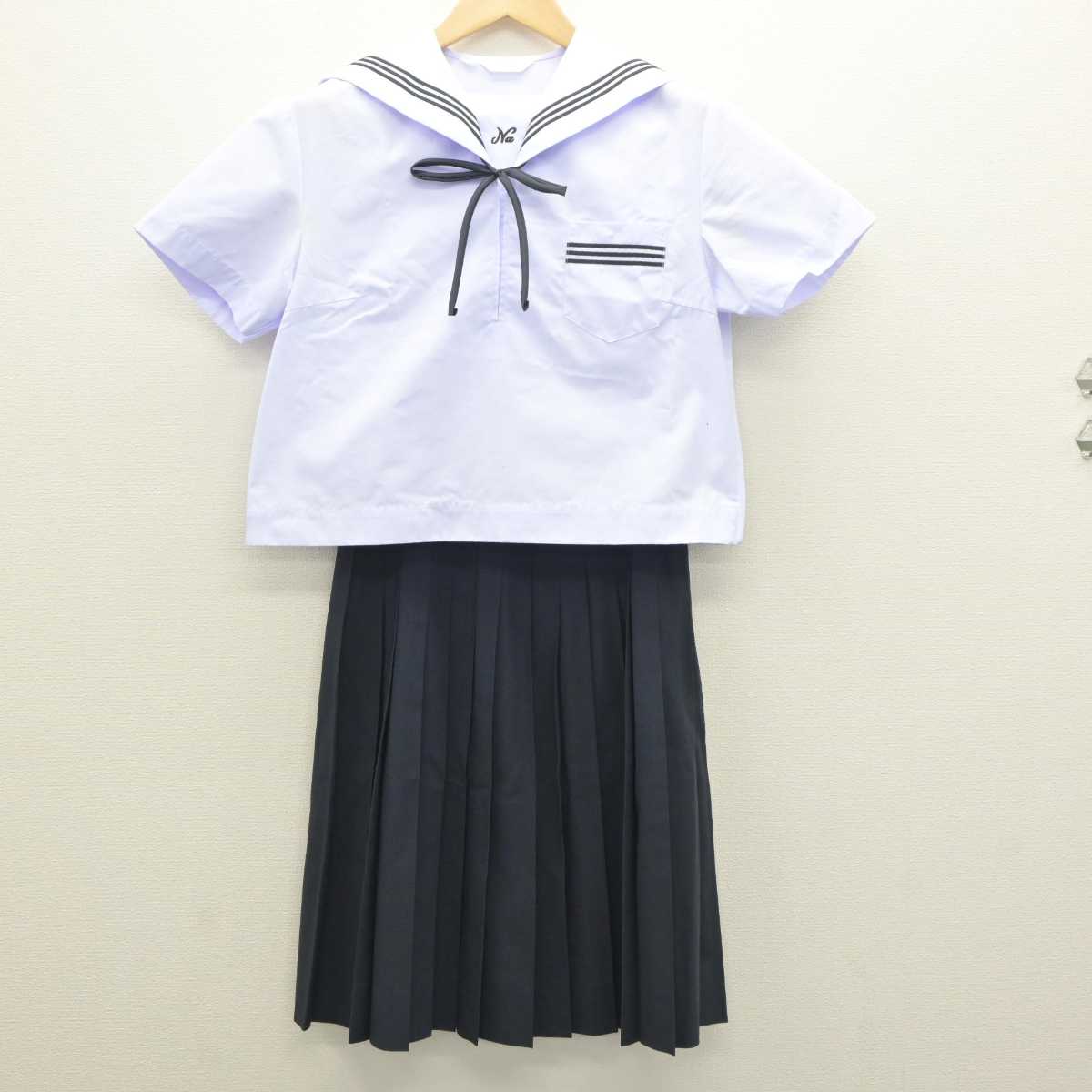 【中古】兵庫県 灘中学校 女子制服 3点 (セーラー服・スカート) sf064142