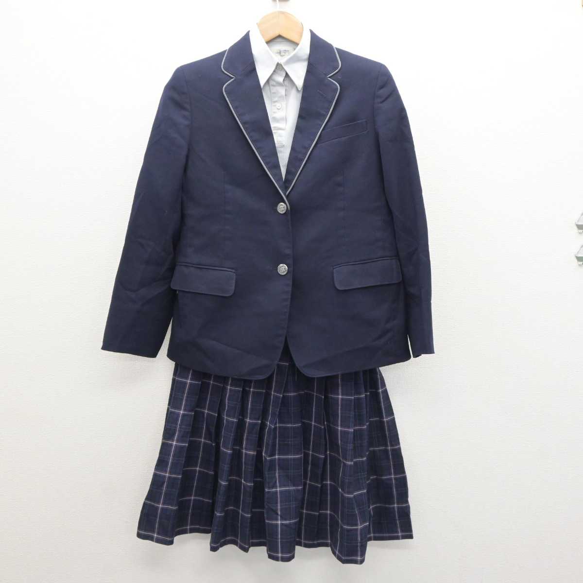 【中古】大阪府 布施中学校 女子制服 3点 (ブレザー・シャツ・スカート) sf064146