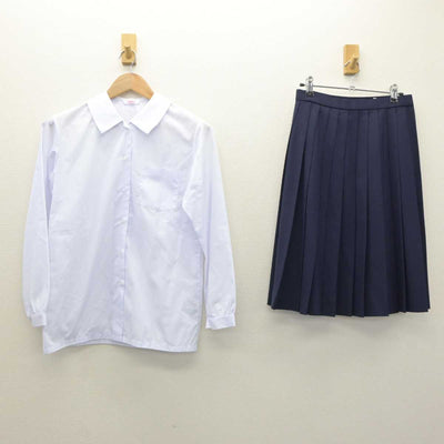 【中古】秋田県 秋田南中学校 女子制服 2点 (シャツ・スカート) sf064152