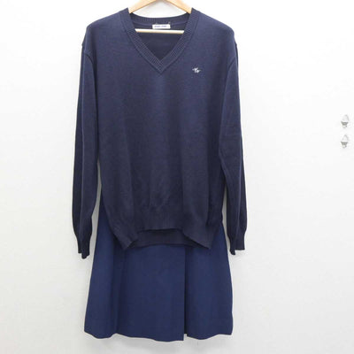 【中古】秋田県 新屋高等学校 女子制服 2点 (ニット・スカート) sf064154