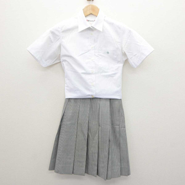 【中古】岡山県 岡山城東高等学校 女子制服 2点 (シャツ・スカート) sf064207