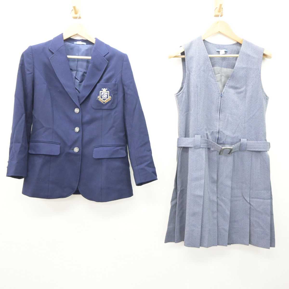 【中古】大阪府 大阪女学院高等学校 女子制服 3点 (ブレザー・ジャンパースカート) sf064215