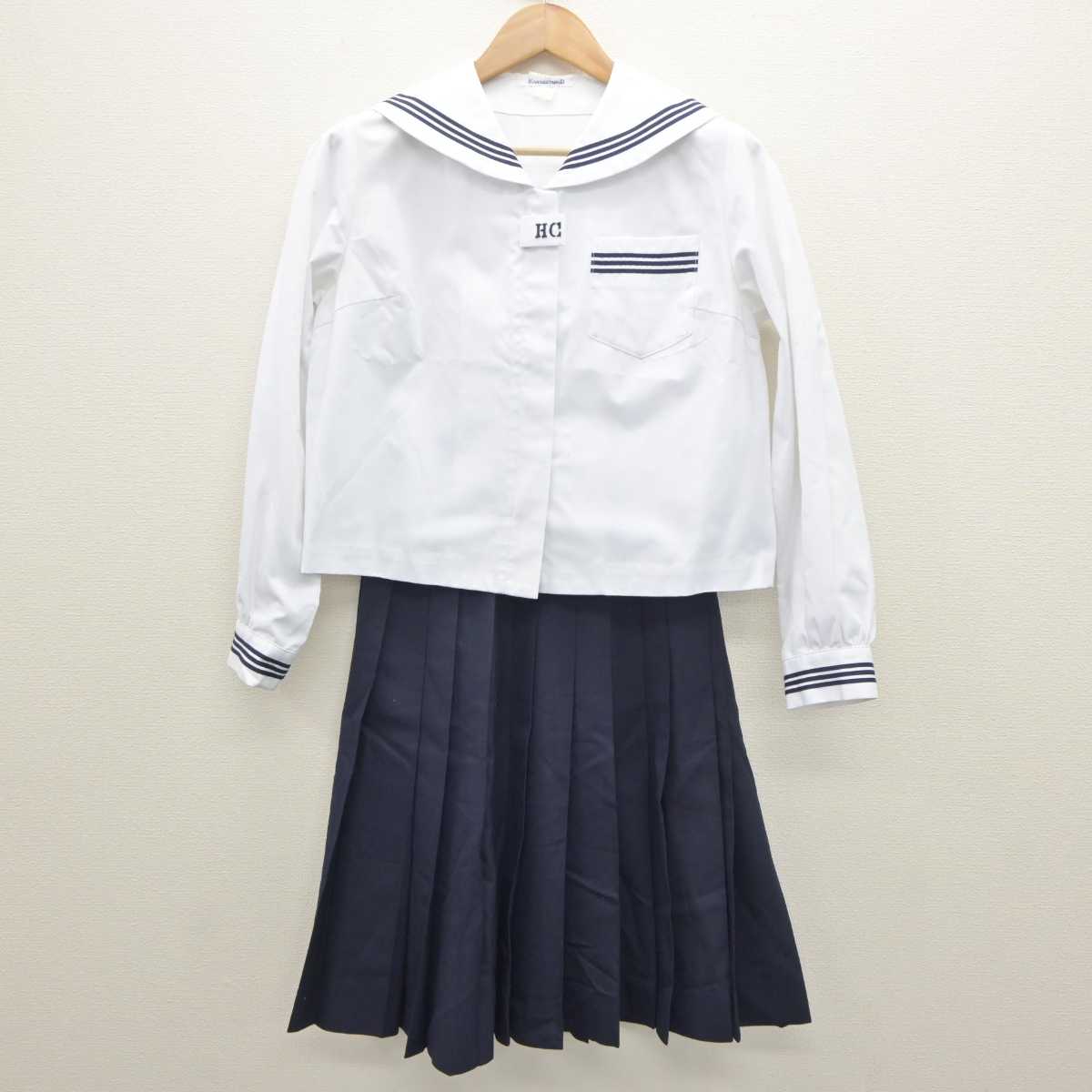 【中古】青森県 八戸商業高等学校 女子制服 2点 (セーラー服・スカート) sf064229