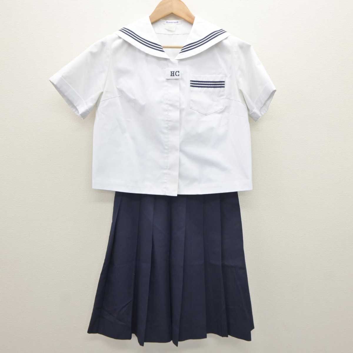 【中古】青森県 八戸商業高等学校 女子制服 2点 (セーラー服・スカート) sf064230