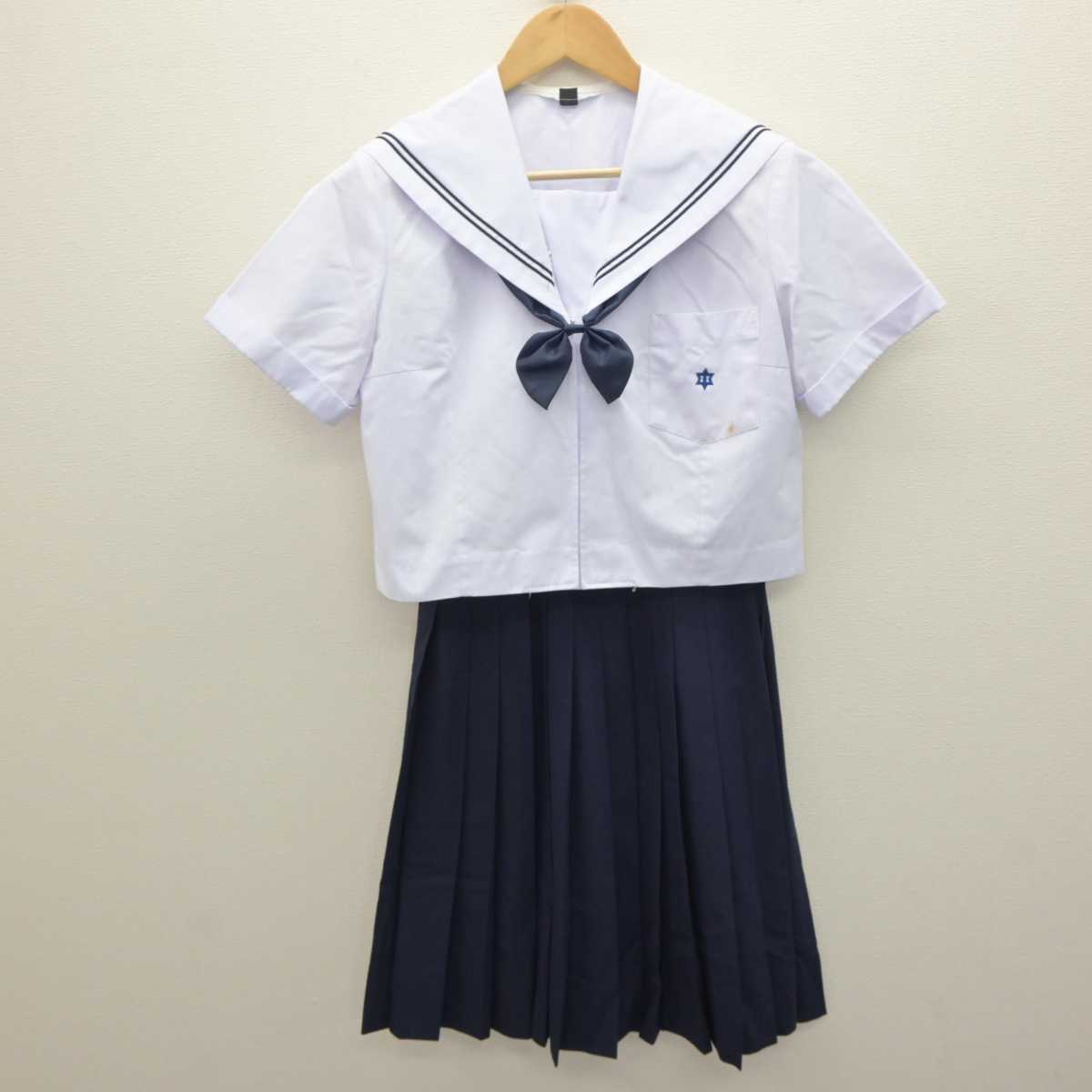 【中古】和歌山県 紀見東中学校 女子制服 4点 (セーラー服・スカート) sf064251