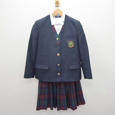 【中古】茨城県 田彦中学校 女子制服 4点 (ブレザー・ベスト・シャツ・スカート) sf064261