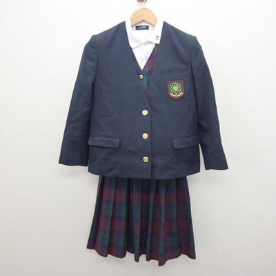 【中古】茨城県 田彦中学校 女子制服 4点 (ブレザー・ベスト・シャツ・スカート) sf064262