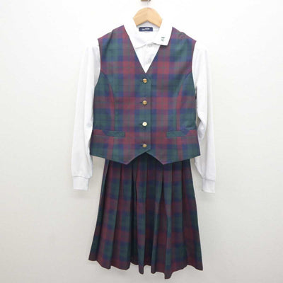 【中古】茨城県 田彦中学校 女子制服 4点 (ブレザー・ベスト・シャツ・スカート) sf064262