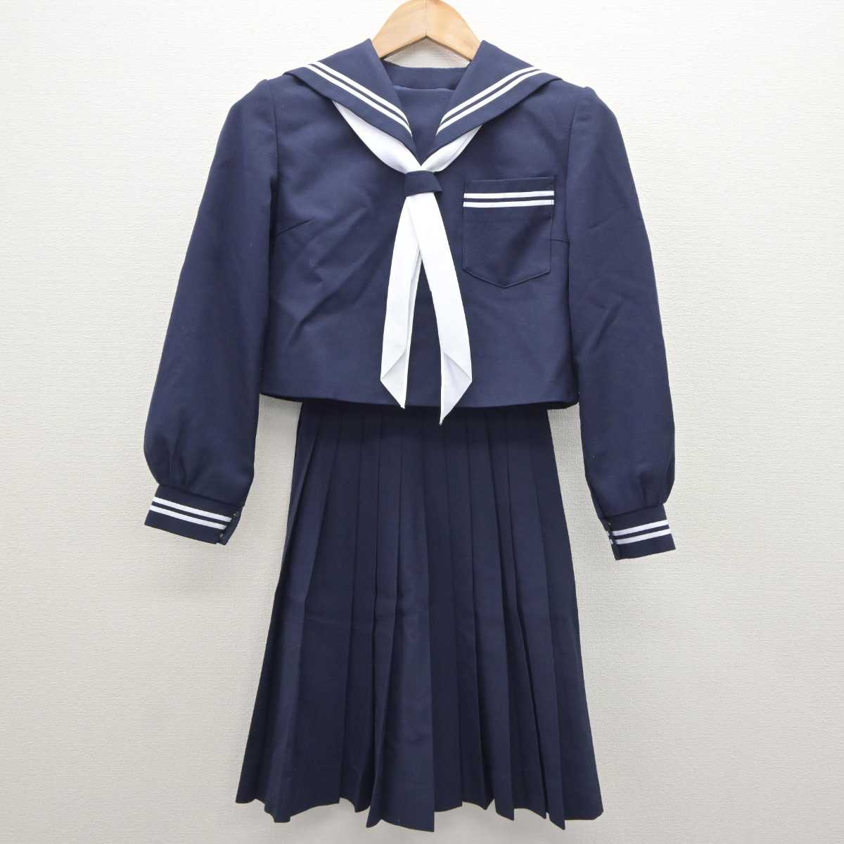 【中古】広島県 日比崎中学校 女子制服 3点 (セーラー服・スカート) sf064275