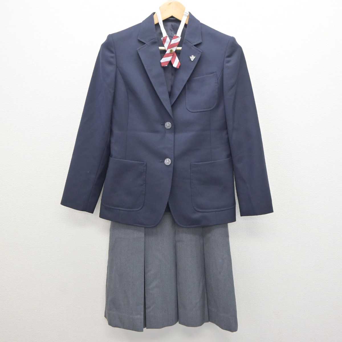 【中古】千葉県 松ヶ丘中学校 女子制服 4点 (ブレザー・スカート) sf064282