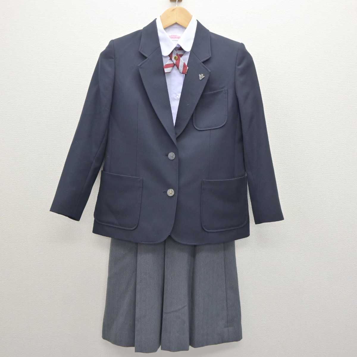 【中古】千葉県 松ヶ丘中学校 女子制服 5点 (ブレザー・シャツ・スカート) sf064283