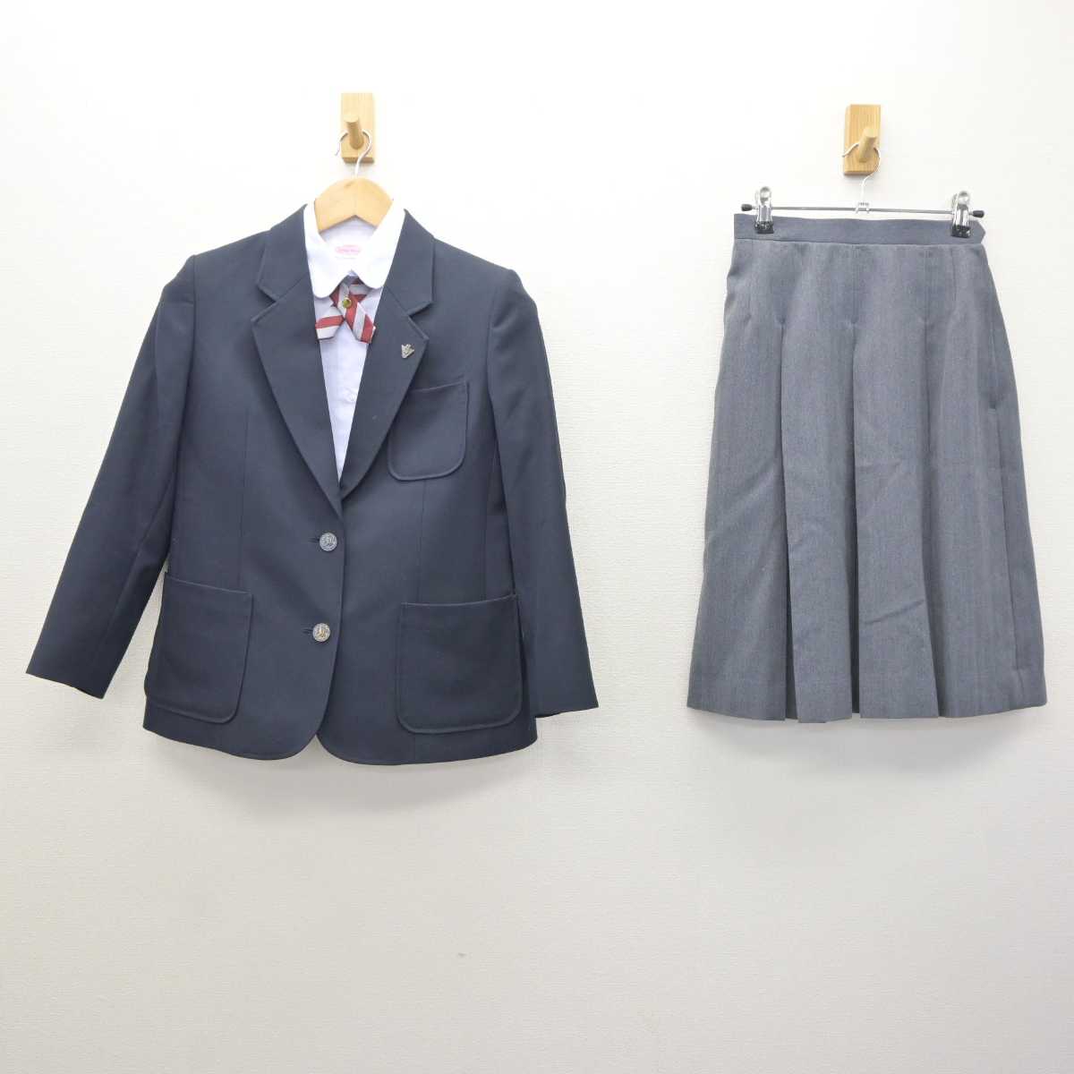 【中古】千葉県 松ヶ丘中学校 女子制服 5点 (ブレザー・シャツ・スカート) sf064283