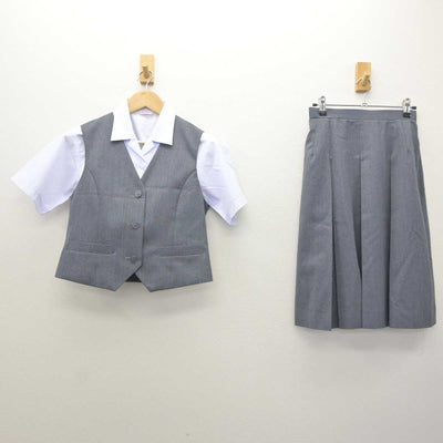 【中古】千葉県 松ヶ丘中学校 女子制服 3点 (ベスト・シャツ・スカート) sf064285