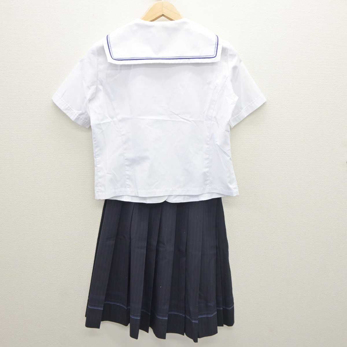 【中古】岡山県 倉敷高等学校 女子制服 4点 (ニットベスト・セーラー服・スカート) sf064310